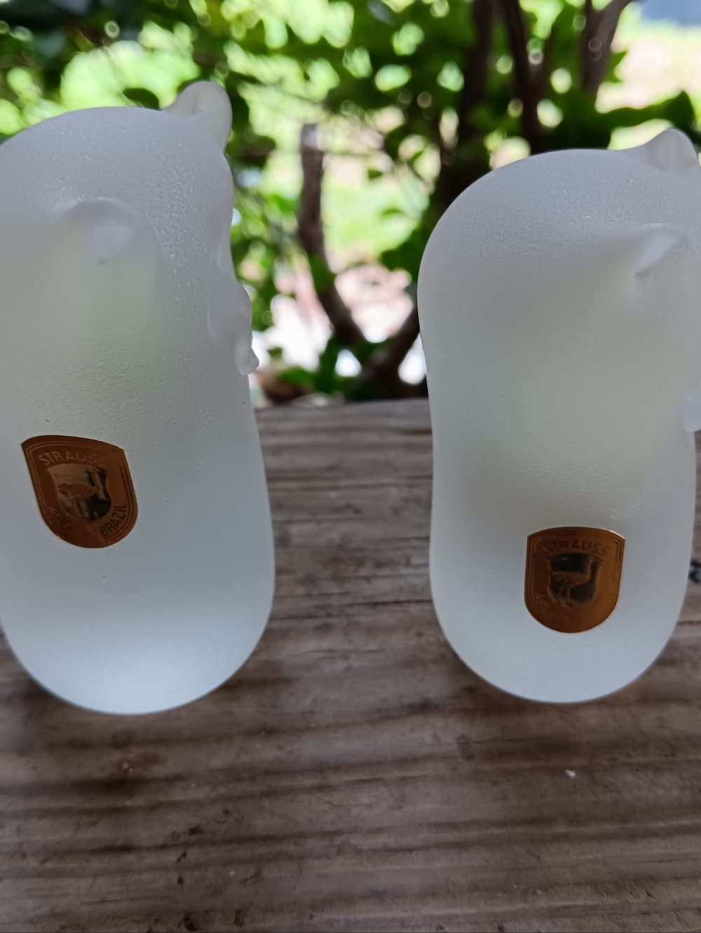 Vintage Strauss Owl Frosted Set Crystal Glass Brazil MINT!! - Picture 4 of 5
